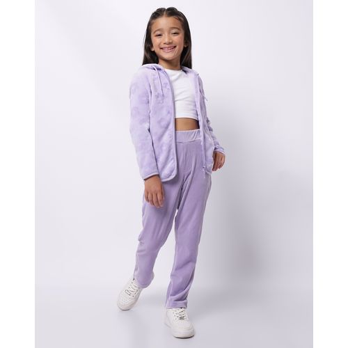 Calça Infantil Reta Cotelê com Bolsos Lilás