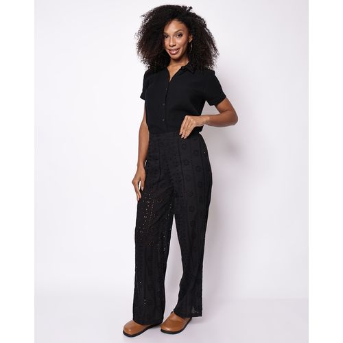 Calça Feminina Berry & Co. Reta Laise Preta