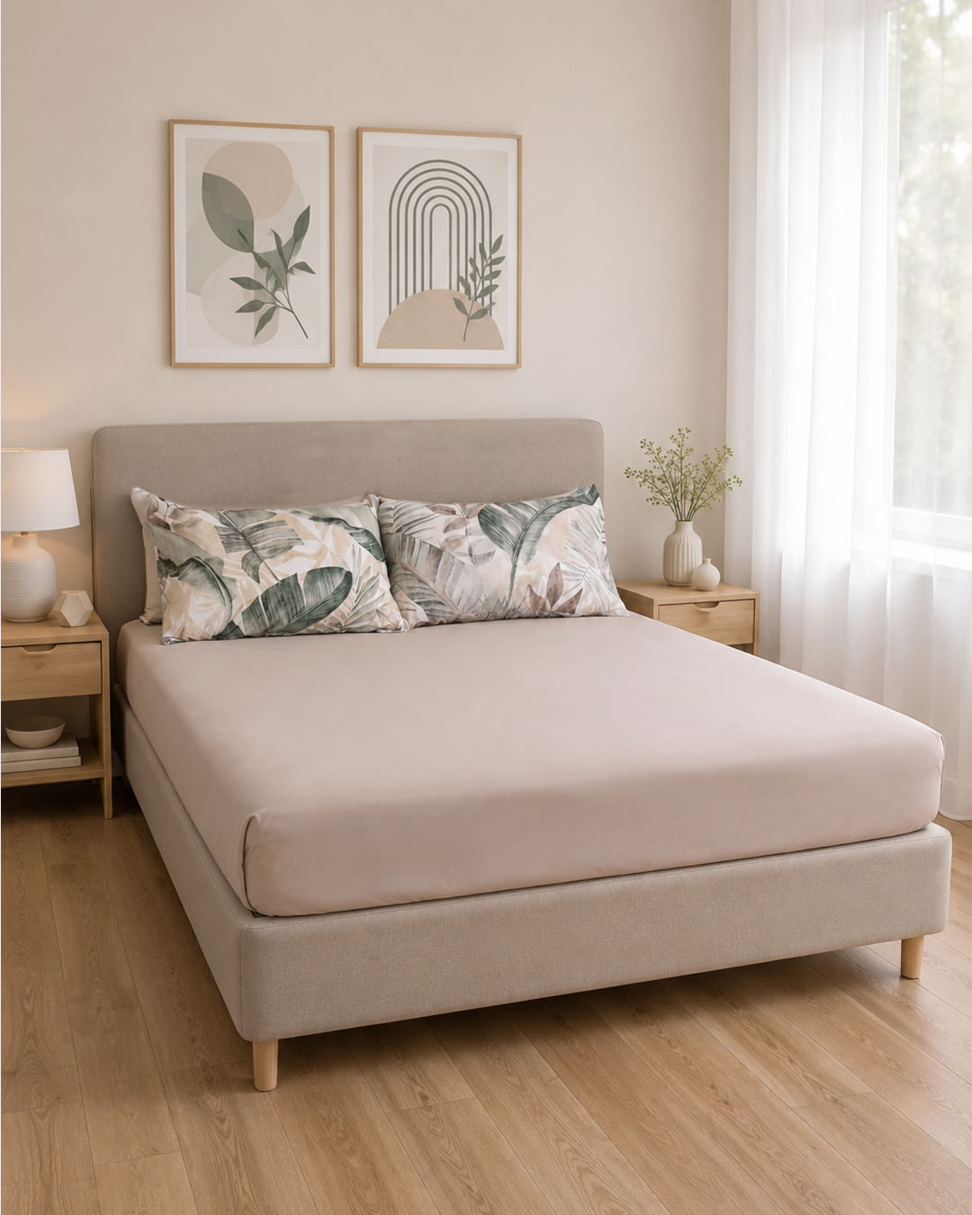 Jg-Cama-Casal-3-Pcs-Tropical microfibra ---Bege