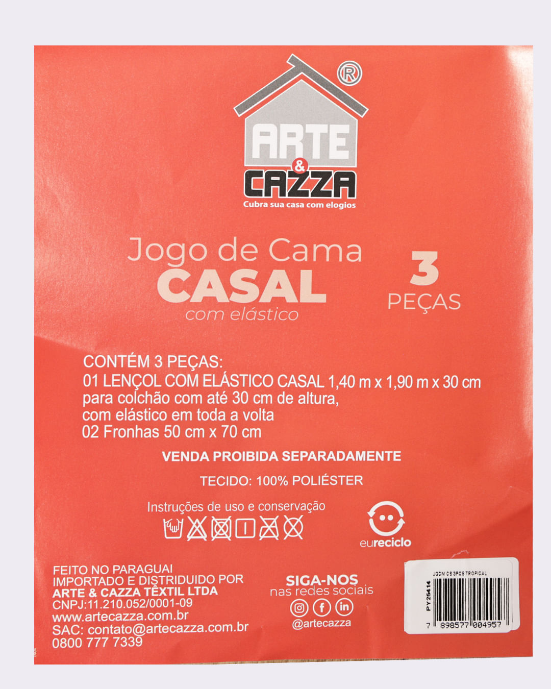 Jg-Cama-Casal-3-Pcs-Tropical microfibra ---Bege