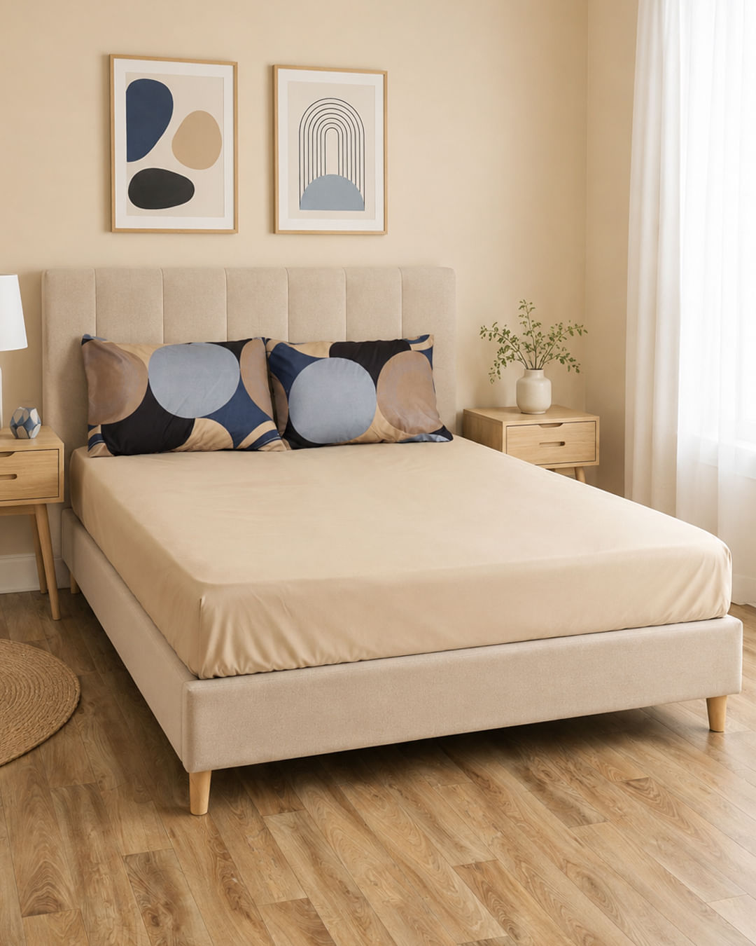 Jg-Cama-Casal-3-Pcs-Circulos  microfibra---Bege