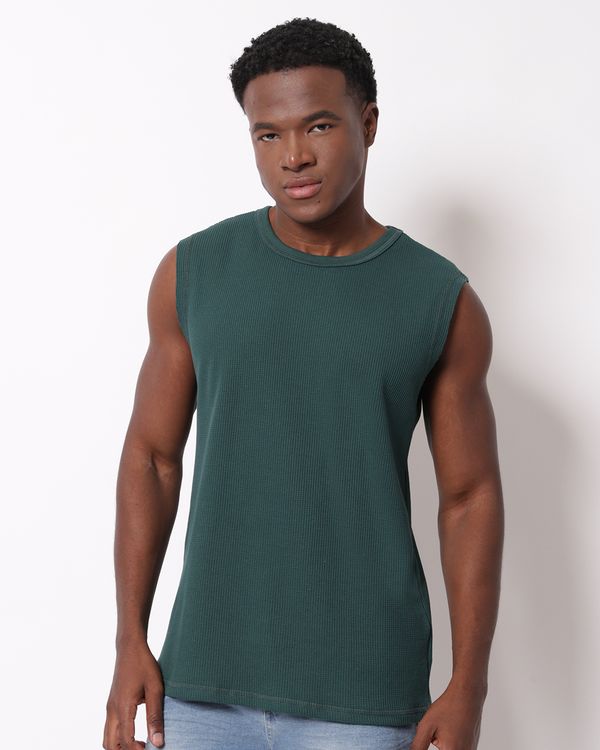 Regata Masculina Texturizada Verde M