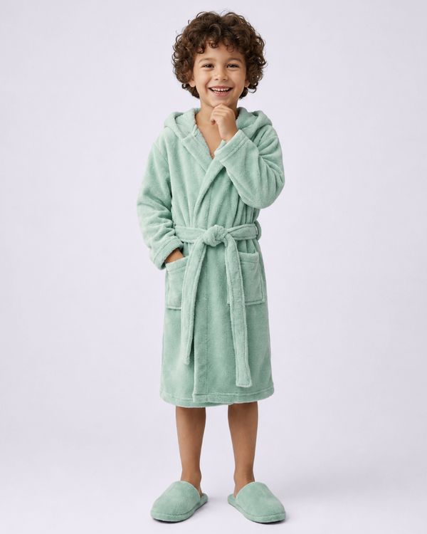 Roupão Infantil com Capuz Dinossauro Verde M