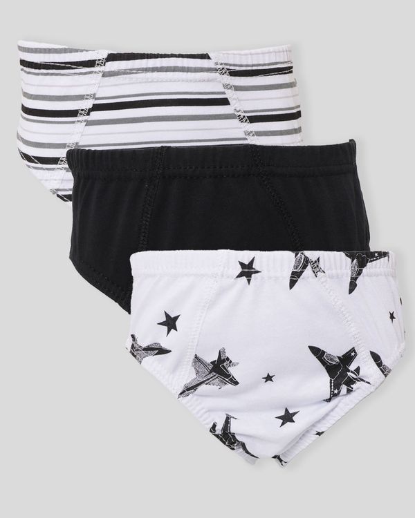 Kit 3 Cuecas Juvenil Slip Tamanho 12 Estampada Preta Branca 12