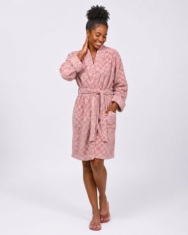 Roupão Kimono Atlântica Microfibra Estampado Rosa M