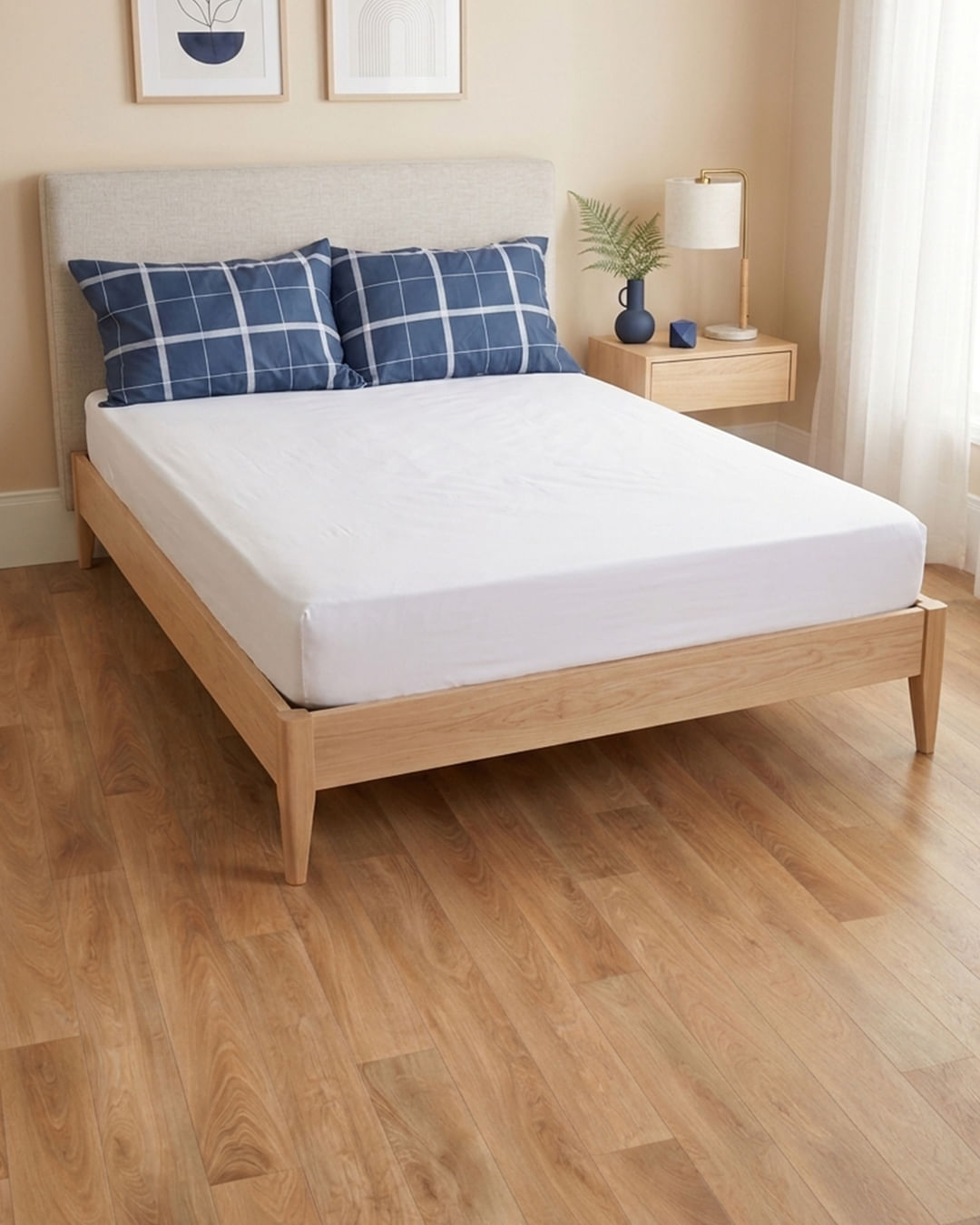 Jg-Cama-Casal-3-Pcs-Grid-Cordas microfib---Marinho