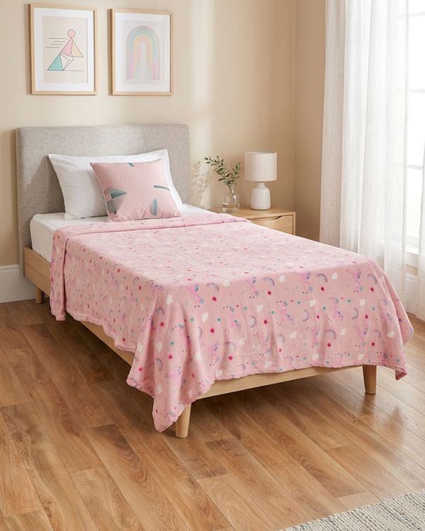 Manta Infantil Arte & Cazza Unicórnio Rosa Claro UN