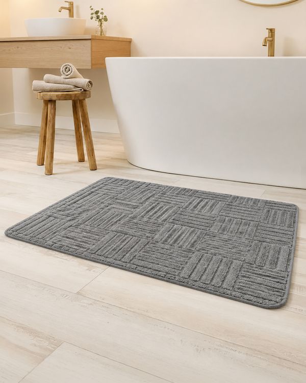 Tapete Felpudo 45cmx65cm Corttex Antiderrapante Cinza UN
