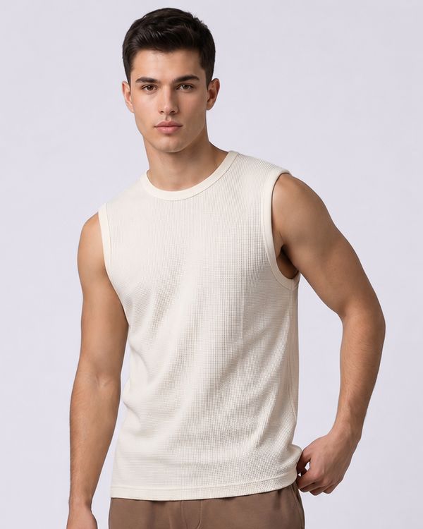 Regata Masculina Texturizada Off White M