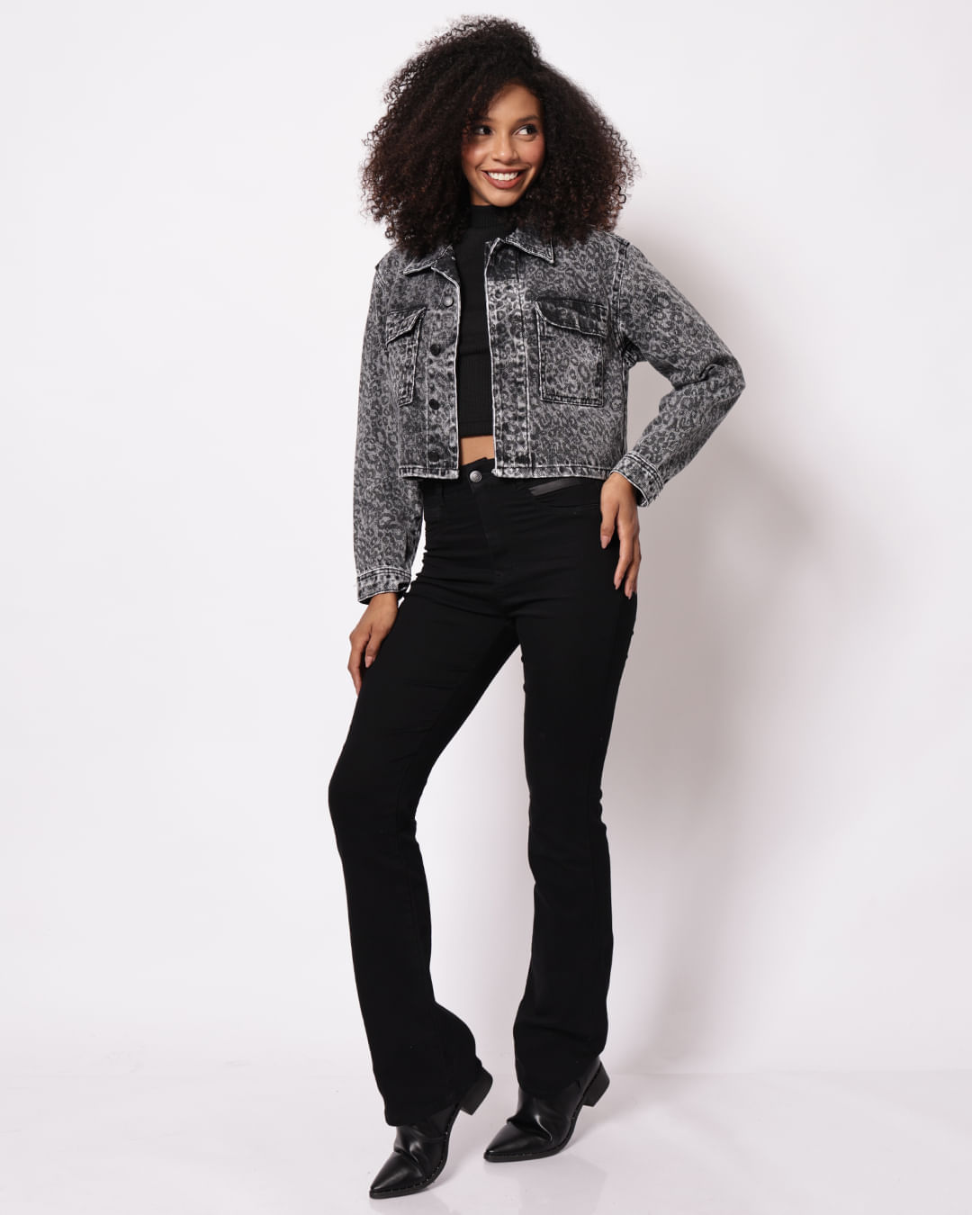 Jaqueta-Cropped-Jeans-Animal-Print-Sawar---Jeans-Black