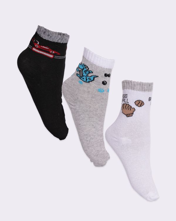 Kit 3 Pares de Meia Infantil Estampa e Cores Sortidas 27 AO 31