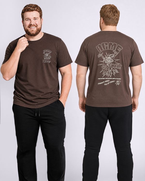 Camiseta Masculina Algodão Coyote Plus Size Marrom G2