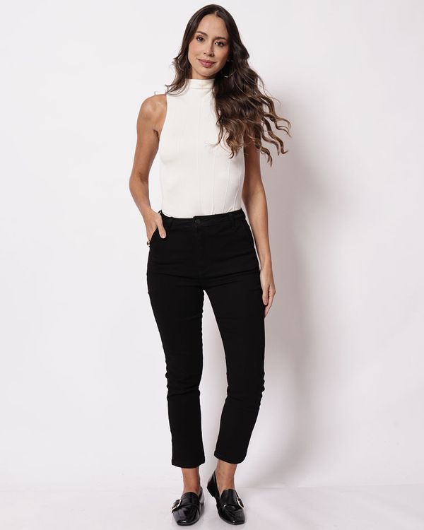 Calça Sarja Feminina Mom Biotipo Preto 44