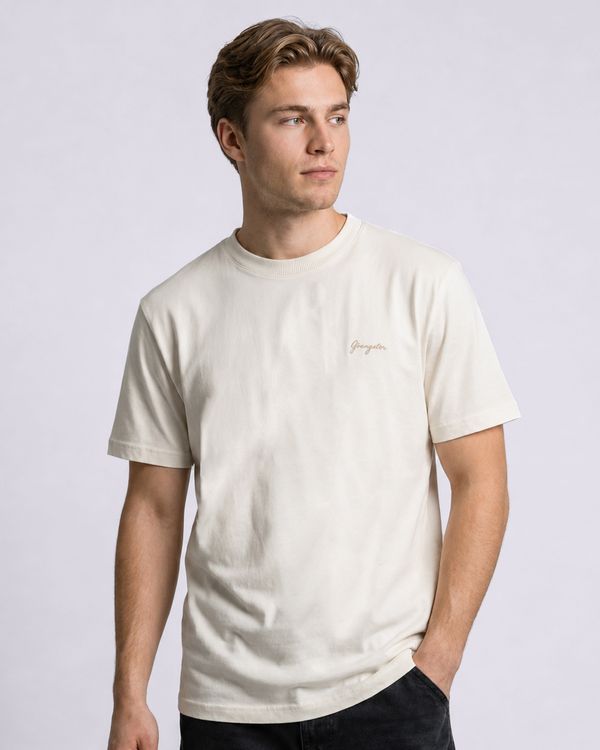 Camiseta Masculina Gangster Algodão Manga Curta Off White P