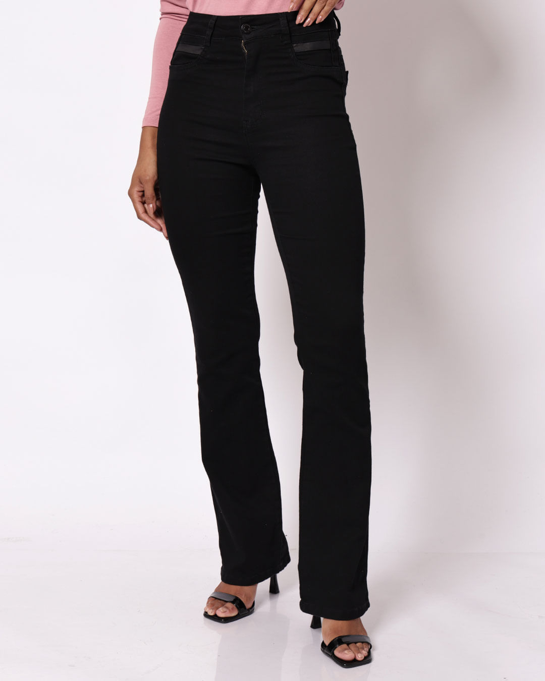 Calca-Boot-Cut-Sarja-lycra-Det-Resinado---Preto