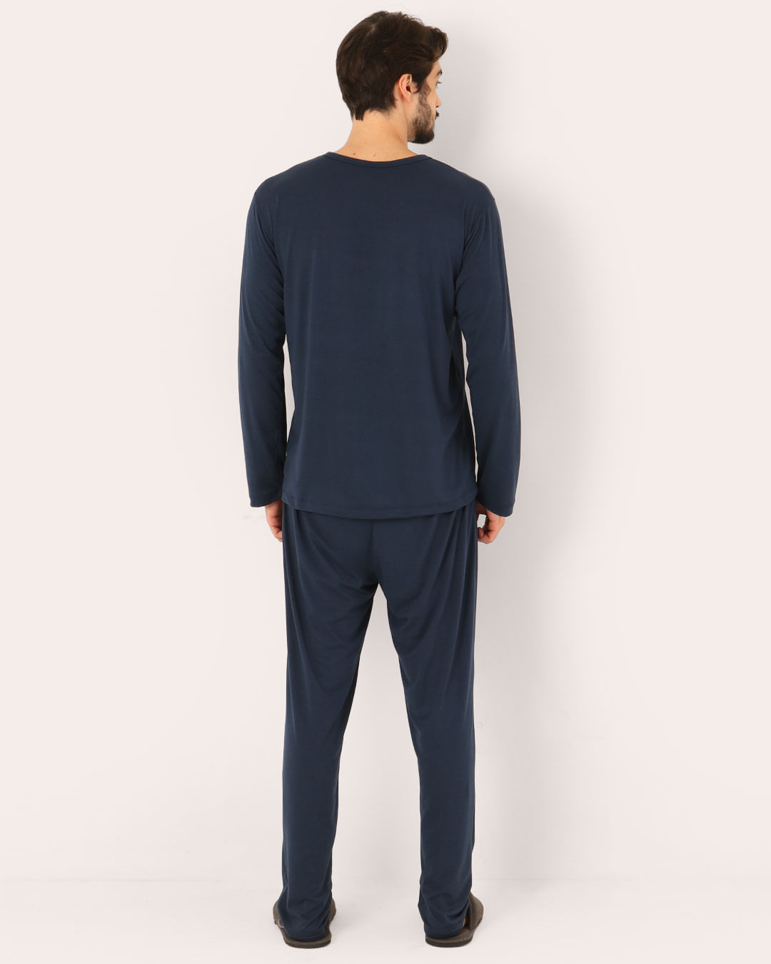 Pijama-Ml--Liso-67941---Marinho