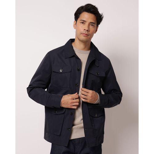 Casaco Masculino Parka com Bolsos Marinho