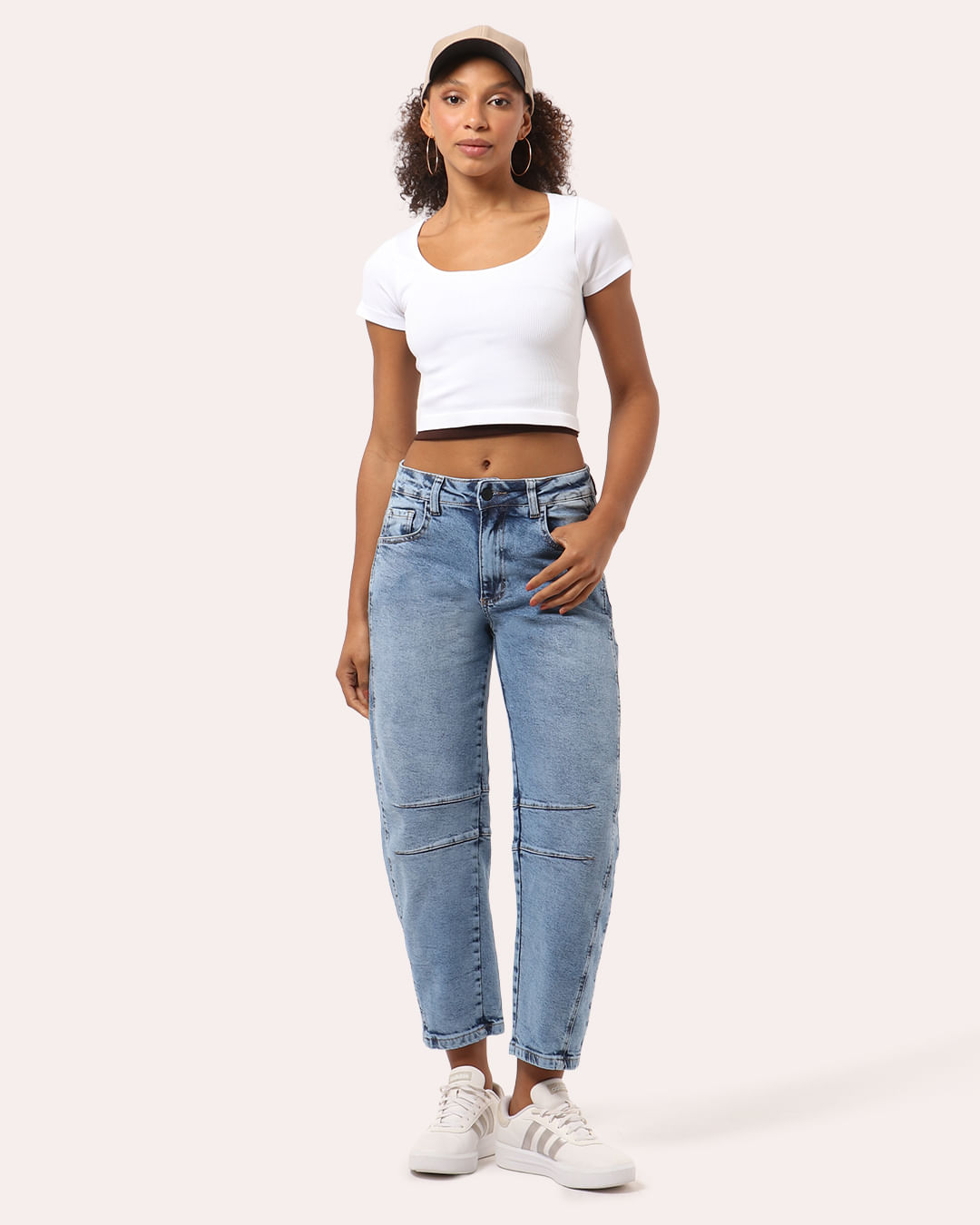 Calça Jeans Feminina Sawary Barrel Azul