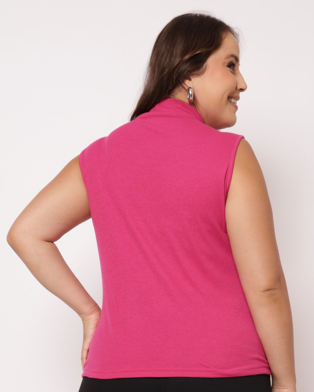 -Blusa-Plus-Size-Feminina-Canelada-Gola-Alta-Rosa