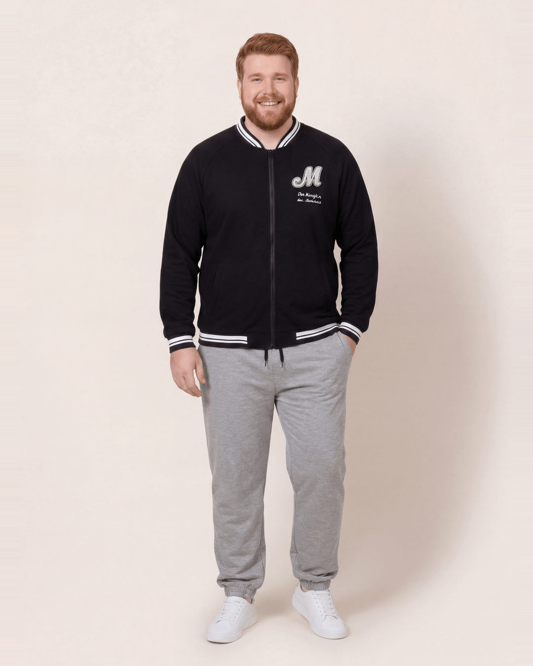 Calça Moletom Plus Size Masculina Jogger Cinza