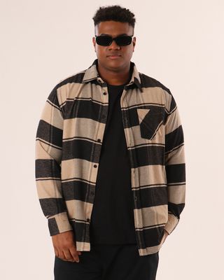 Camisa-Flanela-Xadrez1-Marrom-Plus---Marrom