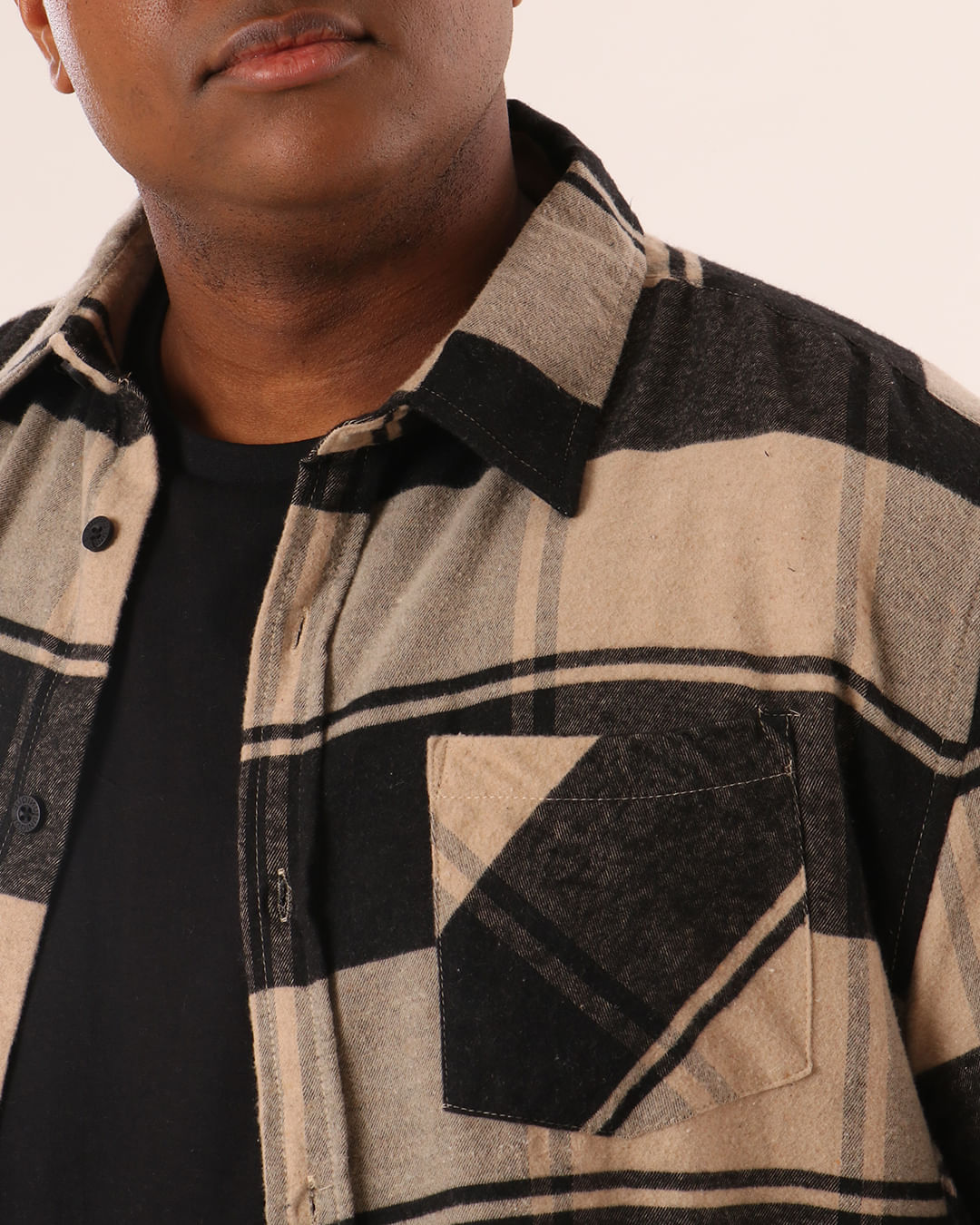 Camisa-Flanela-Xadrez1-Marrom-Plus---Marrom