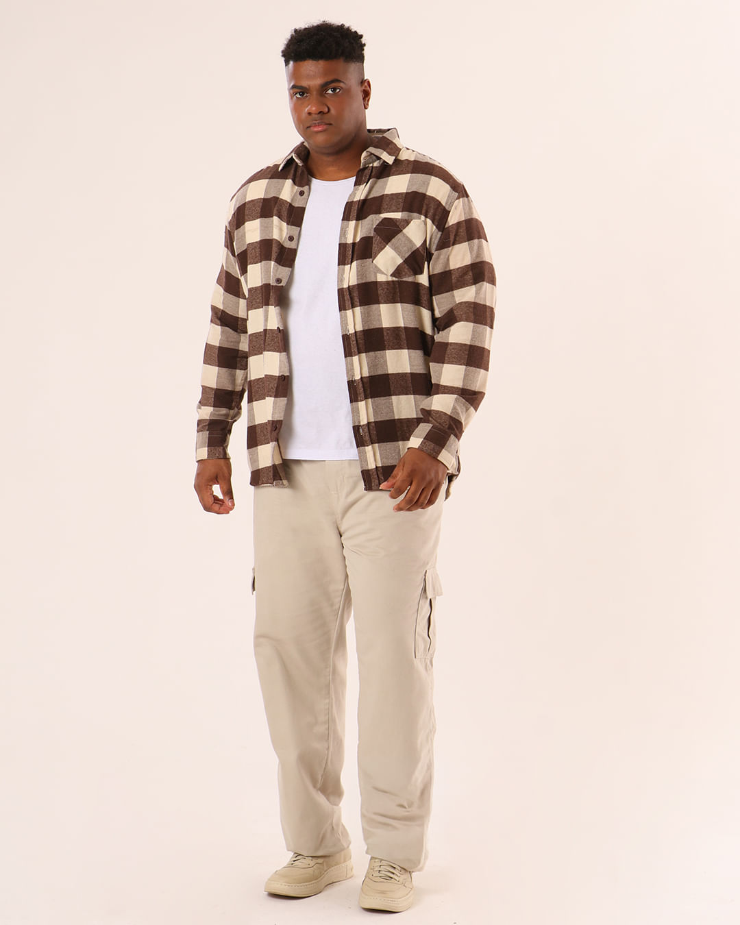 Camisa-Flanela-Xadrez3-Bege-Plus---Bege