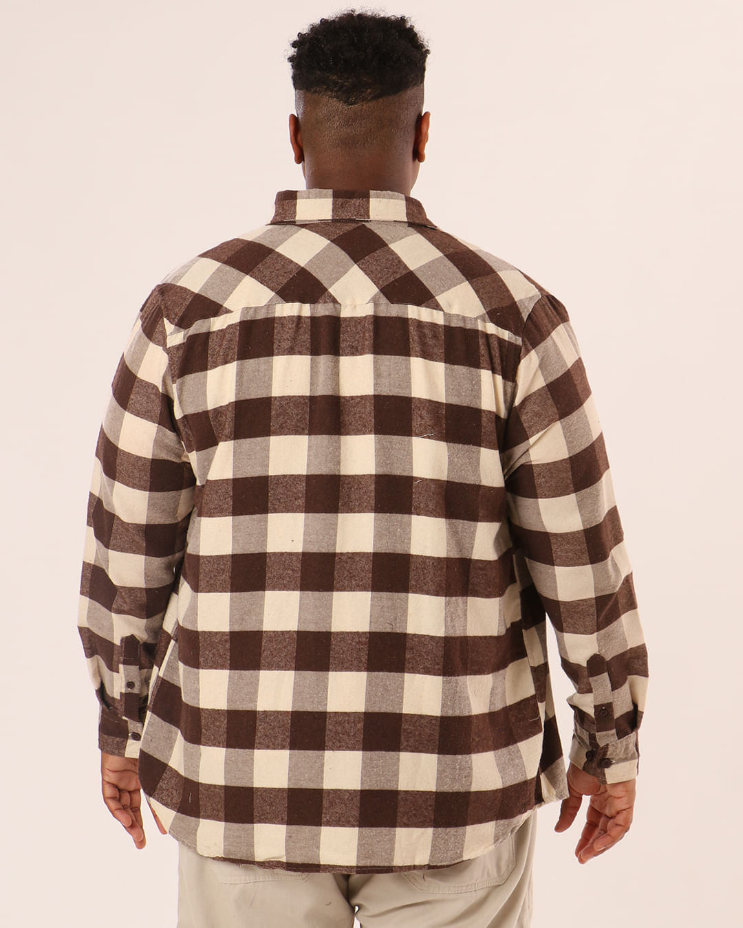 Camisa-Flanela-Xadrez3-Bege-Plus---Bege