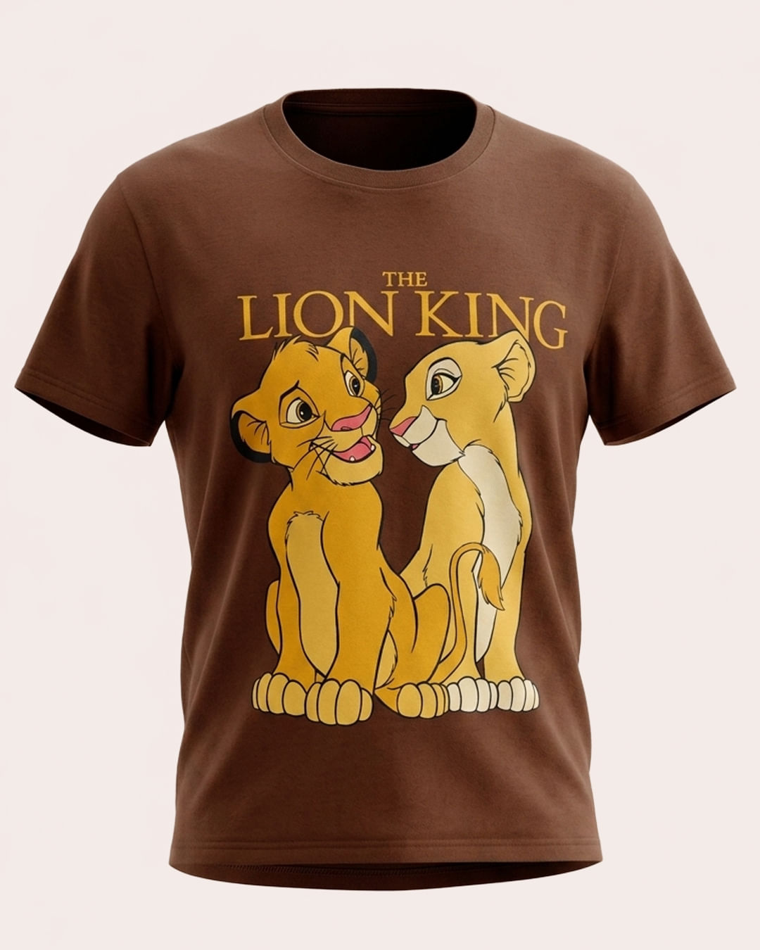 Camiseta Juvenil Algodão Disney Rei Leão Marrom