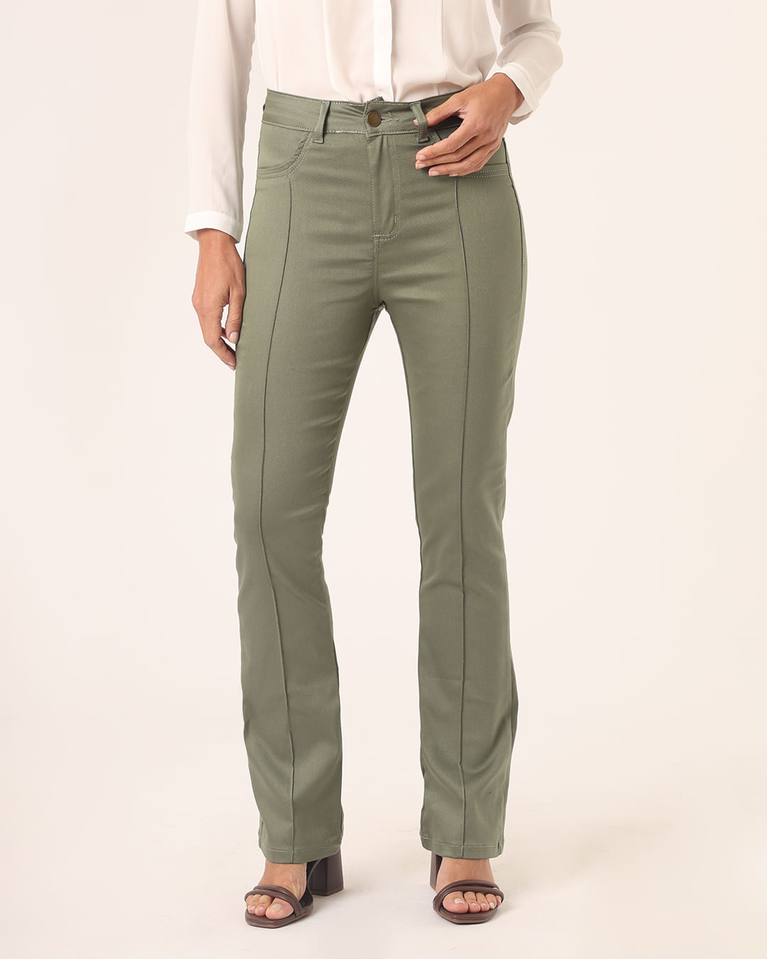 Calca-Sarja-Bootcut-Friso-Verde---Verde