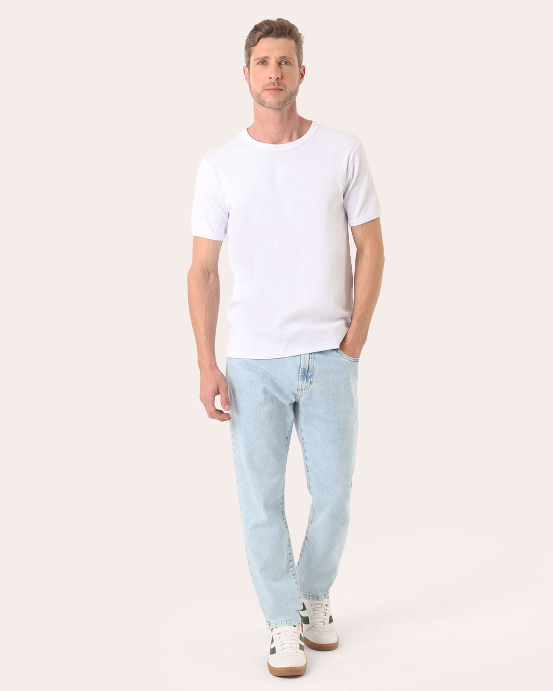 Calça Jeans Masculina Slim Marmorizada Azul
