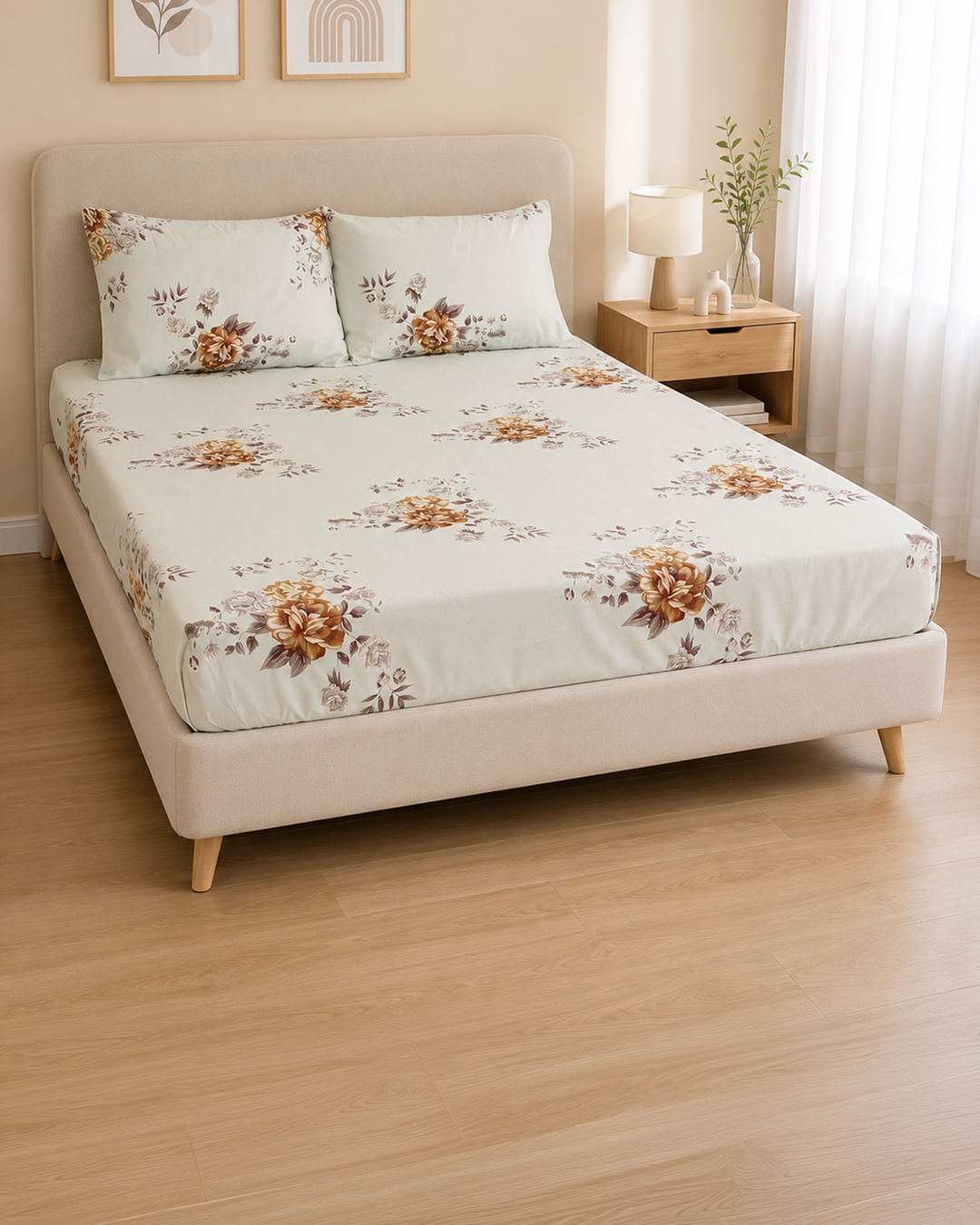 Jg-Cama-Cs-Basic-3-Pcs-30cm-Estampado---Verde-Outros-Floral