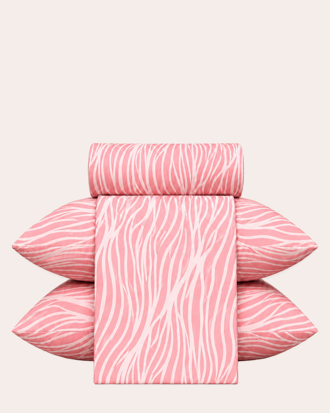 Jogo de Cama Casal Arte & Cazza 4 Peças Estampado Rosa