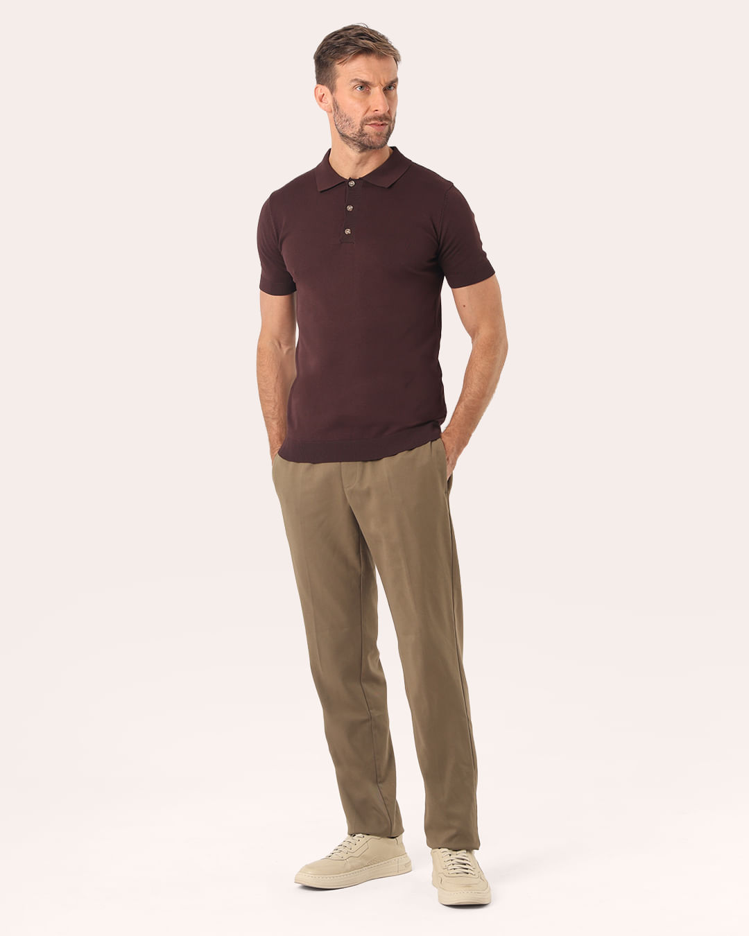 Polo-Tricot-Peit-Rib-Mng-Mrr---Marrom