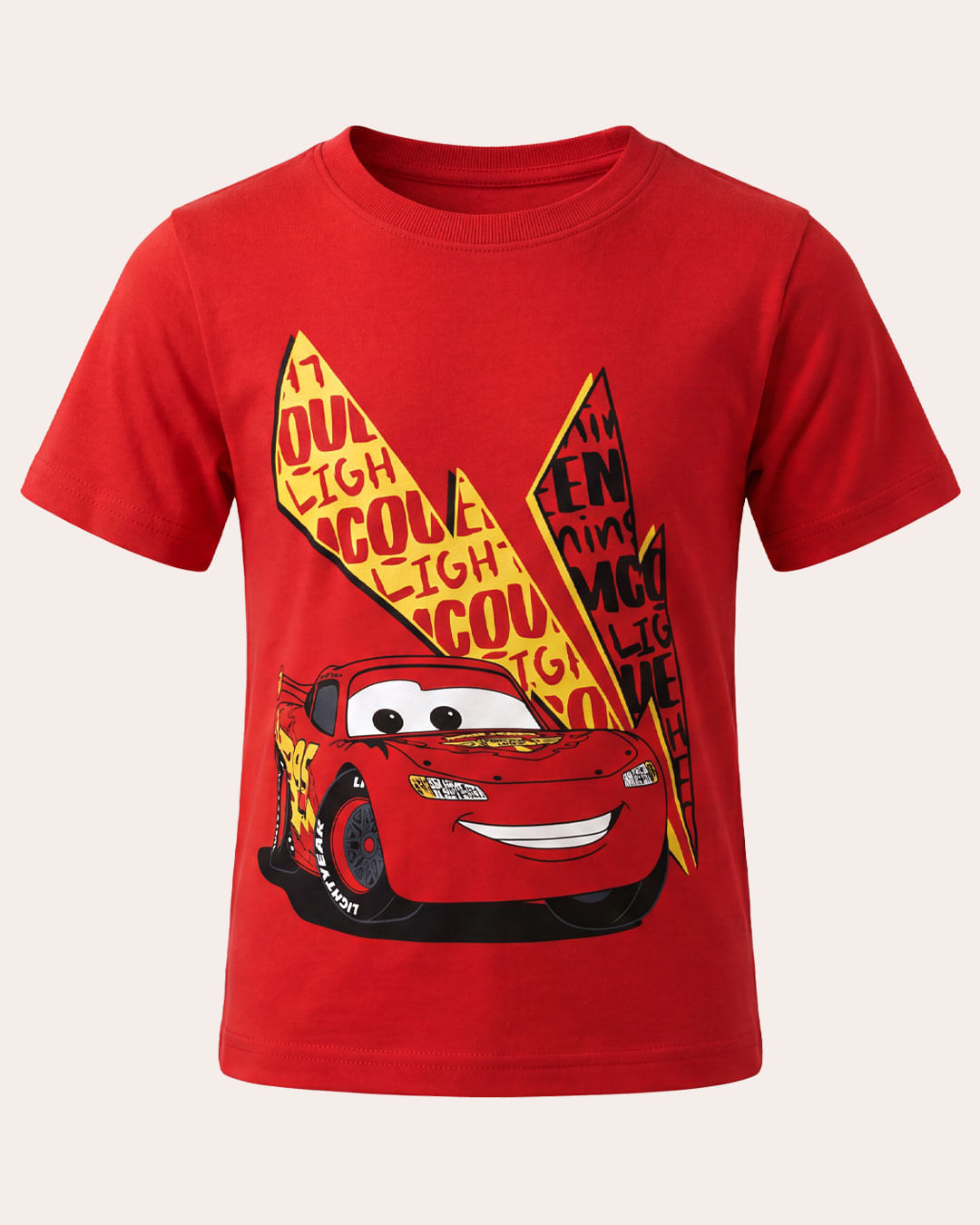 Camiseta Bebê Disney Manga Curta Carros Vermelho