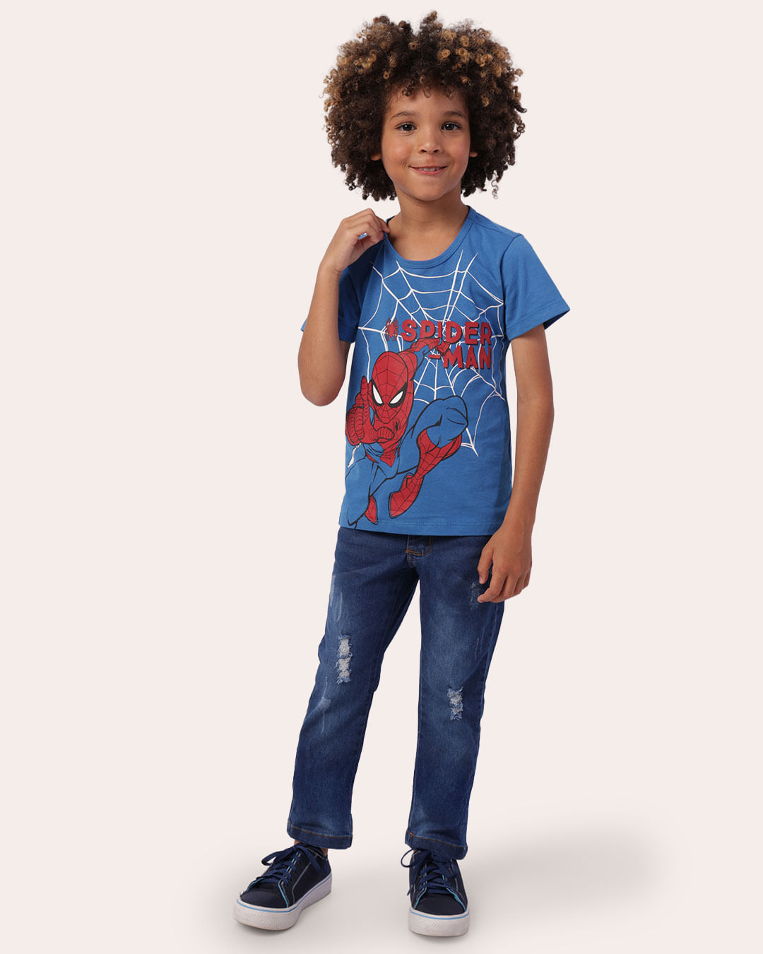 Calça Jeans Infantil Skinny com Puídos Azul