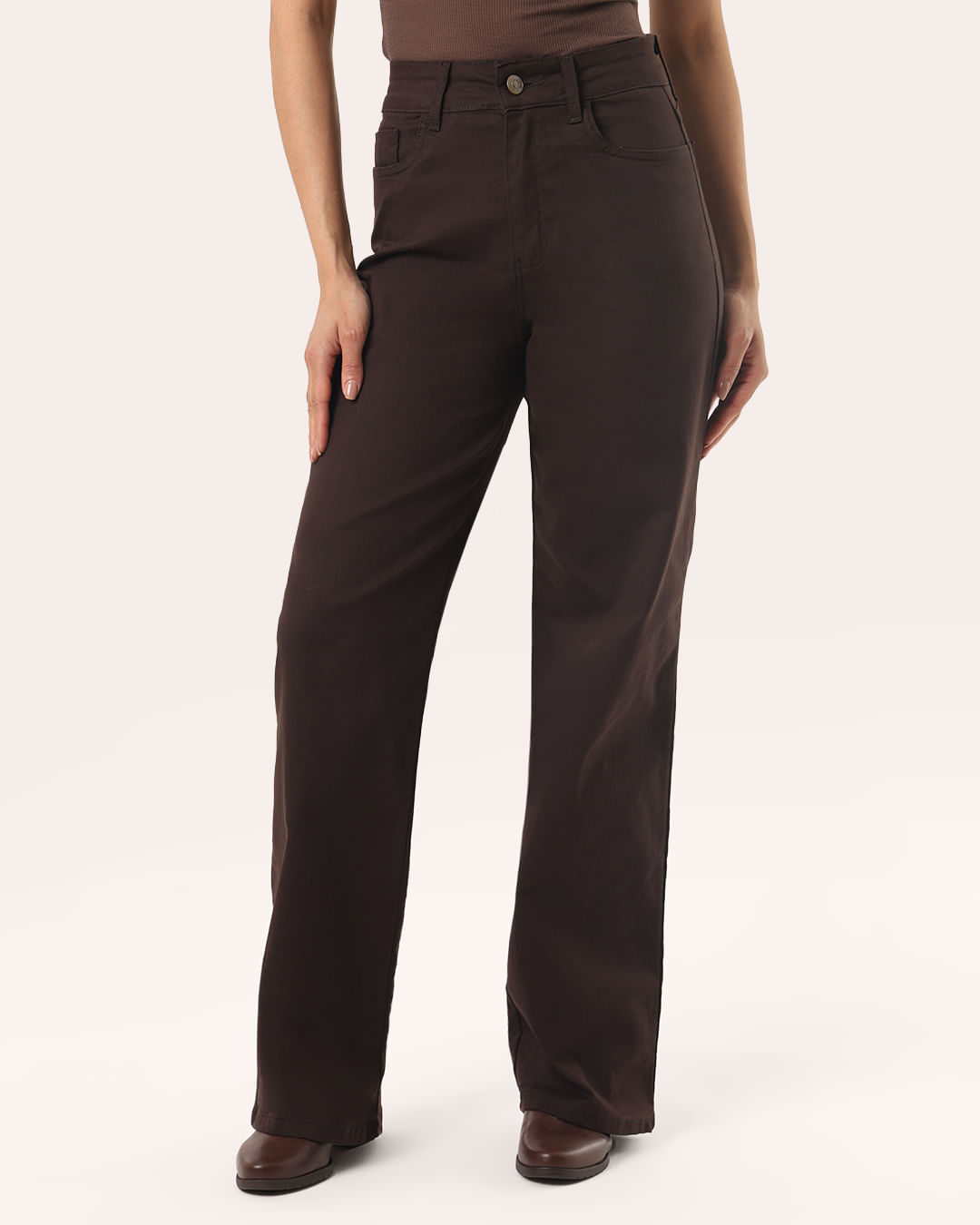 Calca-Sarja-Sawary-Wide-Leg-Marrom-elast---Marrom