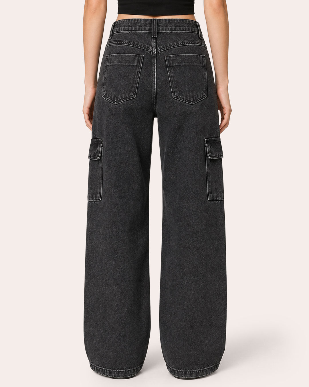Calca-R5050-Wid-Carg-St-Blck-F-1016---Jeans-Black