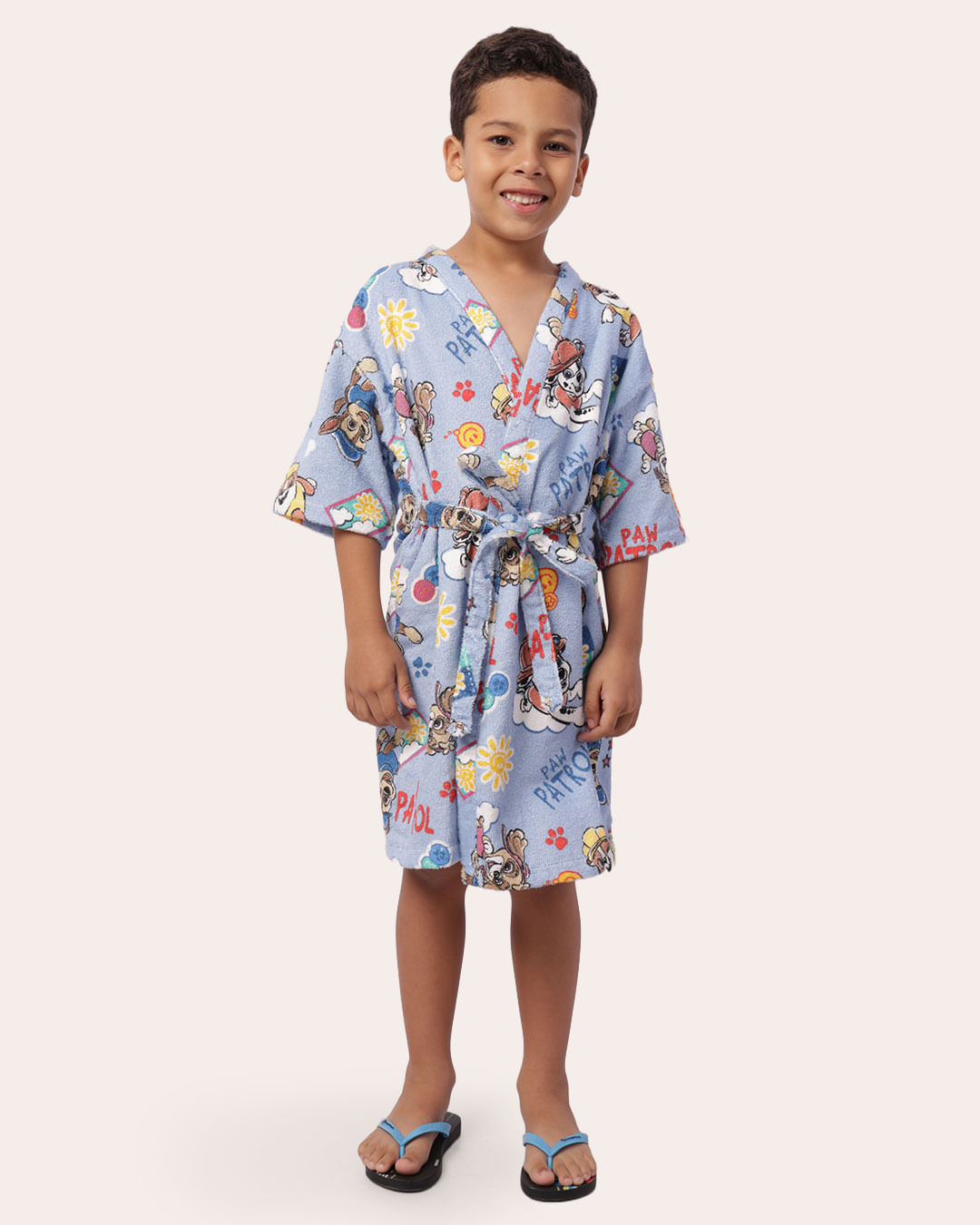 Roupão Infantil Patrulha Canina Felpudo Kimono Azul