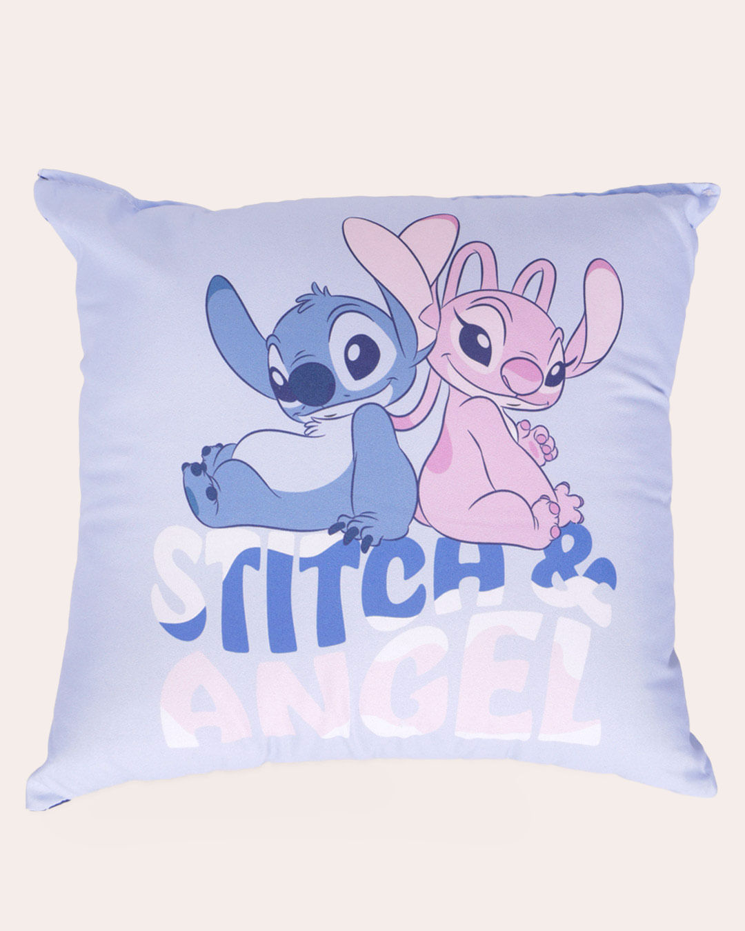 Almofada Infantil 40cmx40cm Disney Stitch e Angel Lilás
