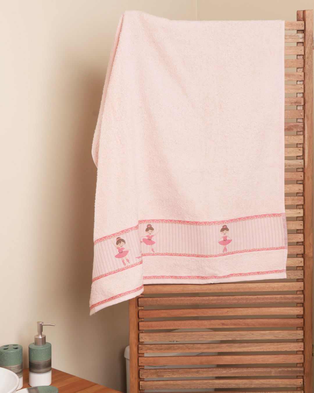 Toalha de Banho Infantil Olinda Bailarina Rosa