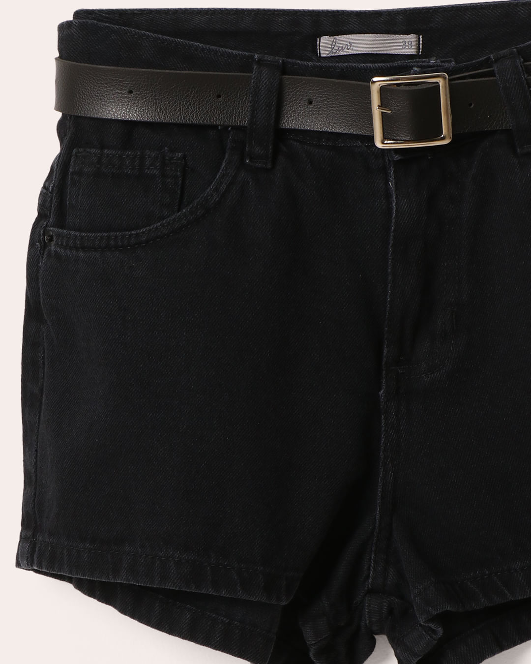 Shorts-Black-Jeans-Cint-Pu---Preto
