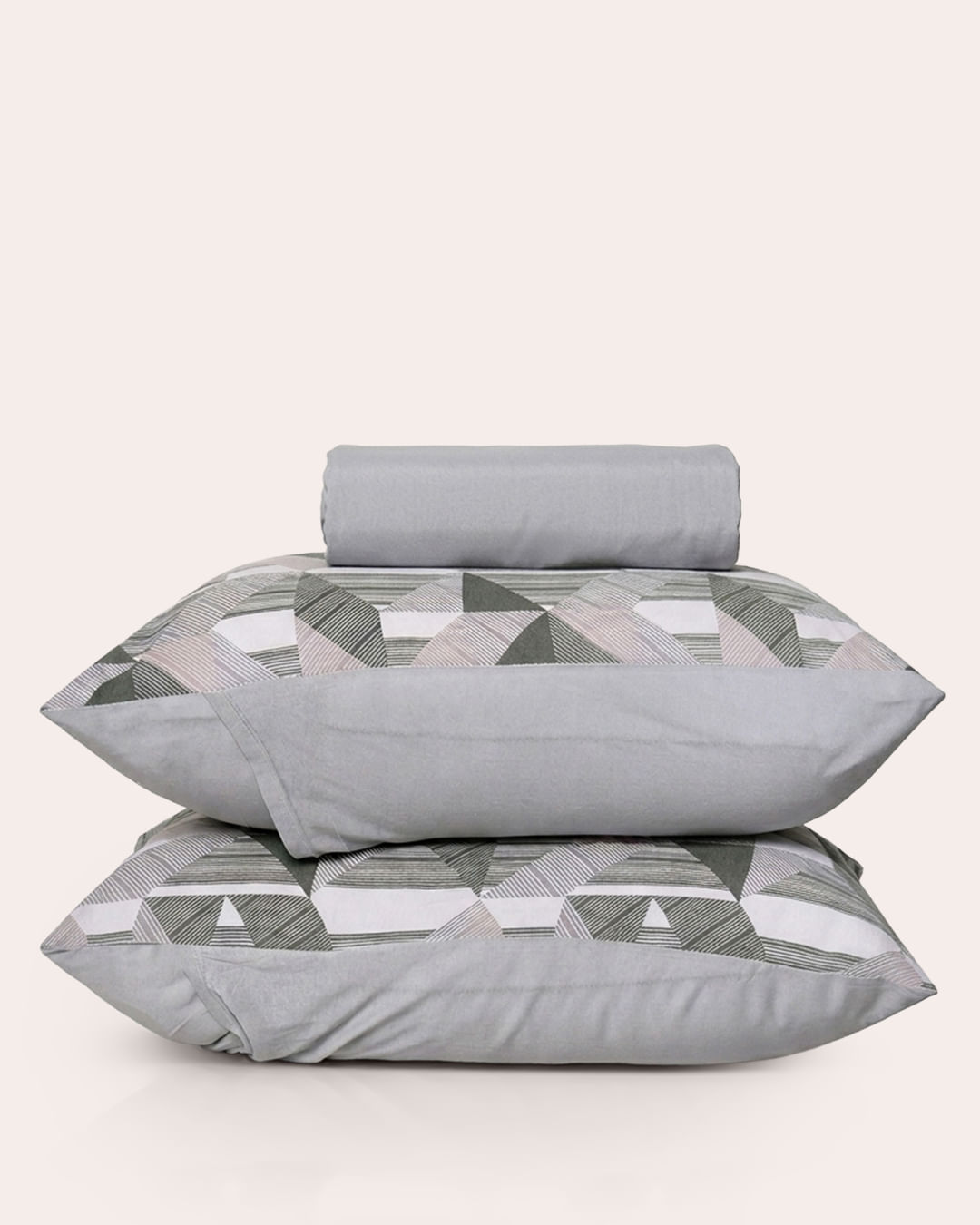 Jogo de Cama King Algodão 3 Peças Edromania Slim Cinza
