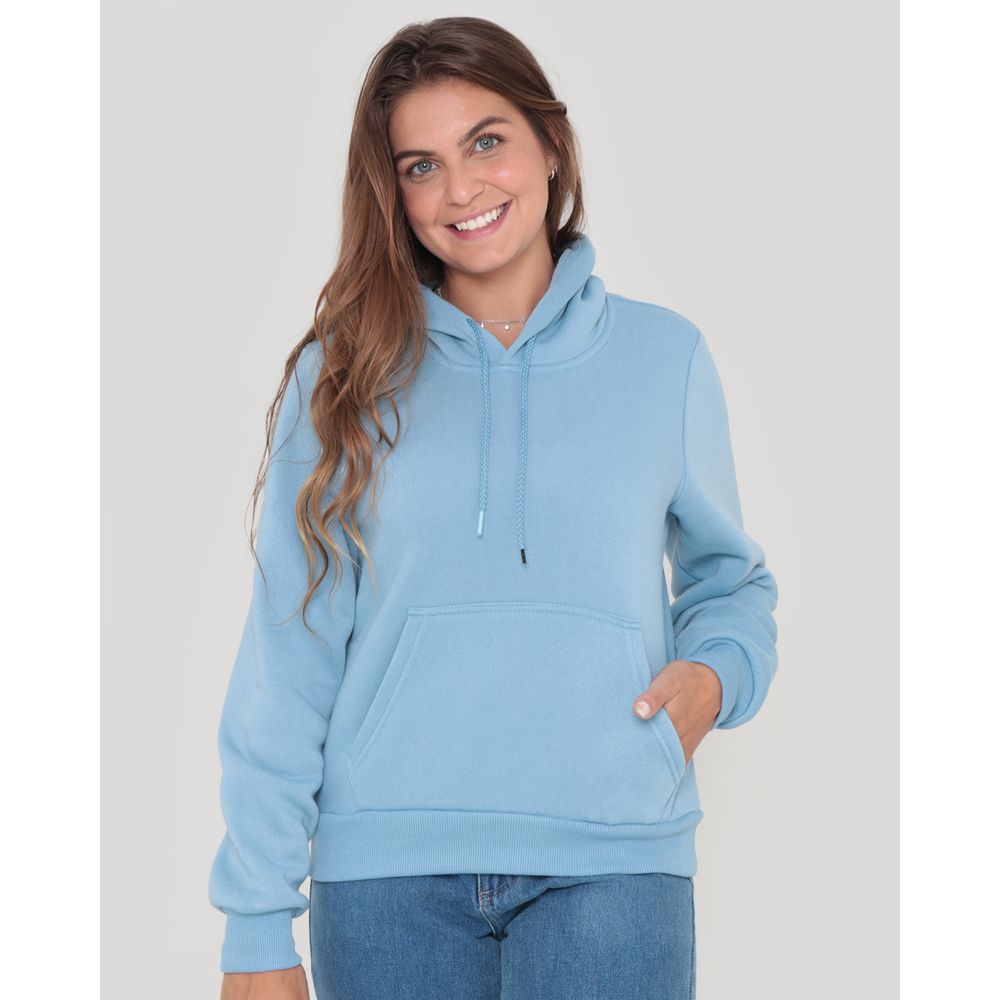 women's blue zip up moletom com capuz