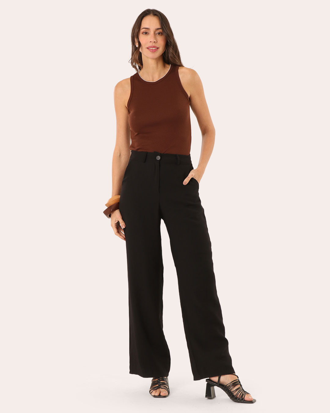 Calça Feminina Alfaiataria Wide Leg Preta