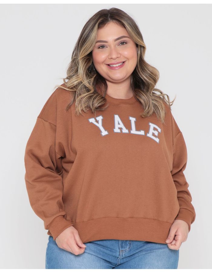 Blusao-Moletom-Feminino-Plus-Size-Yale-Marrom