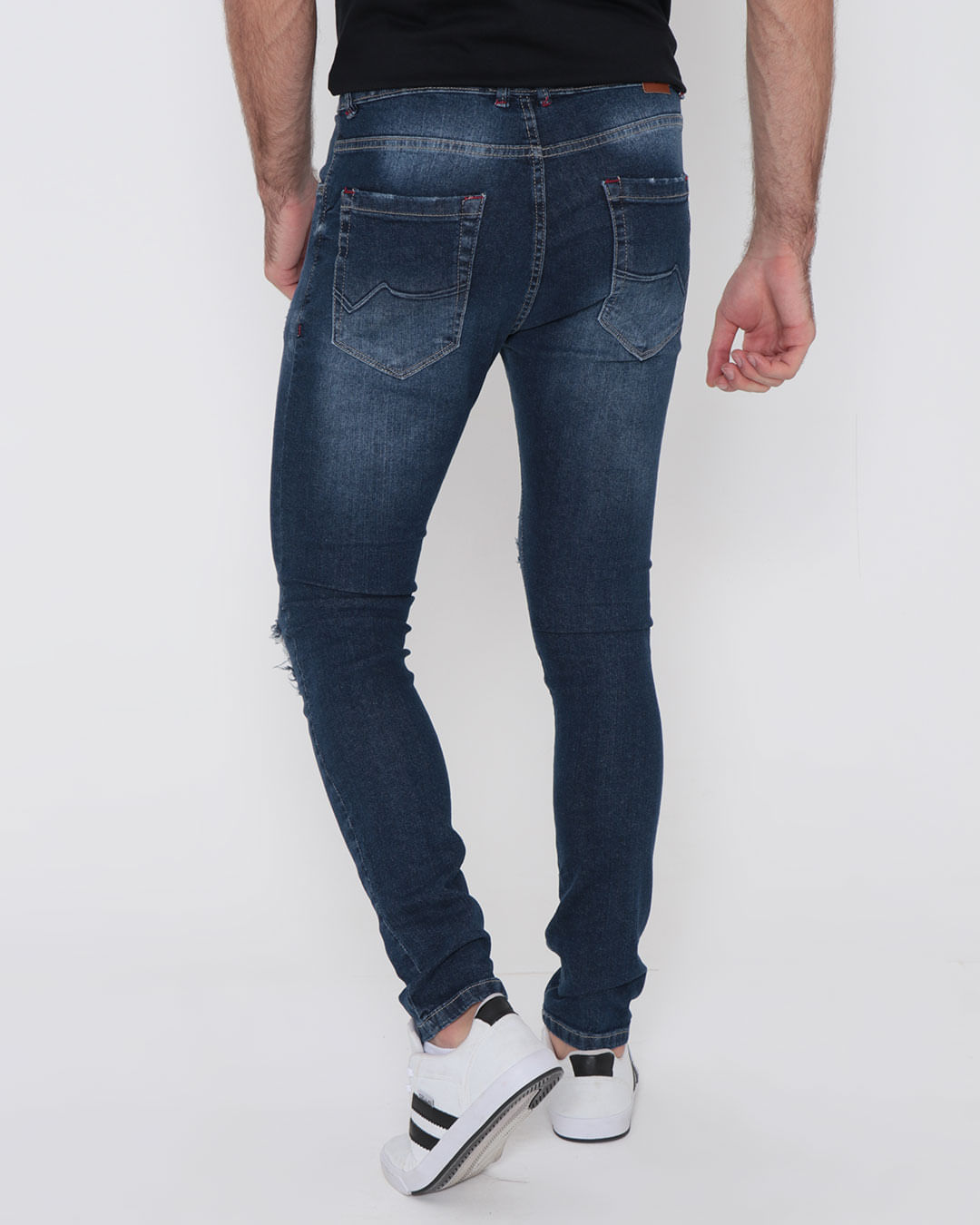 Calca-Jeans-Masculina-Skinny-Destroyed-Azul-Medio