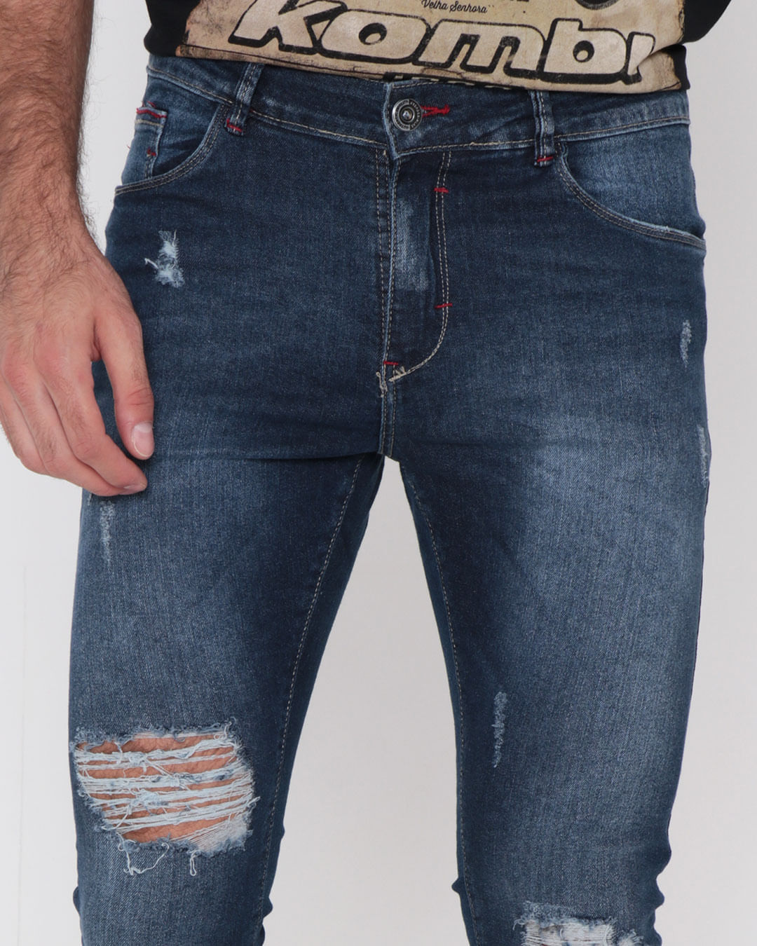 Calca-Jeans-Masculina-Skinny-Destroyed-Azul-Medio