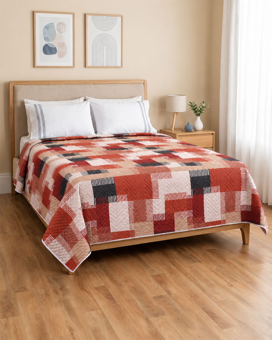 Colcha Casal Queen Arte & Cazza  Matelassê Estampado Bege
