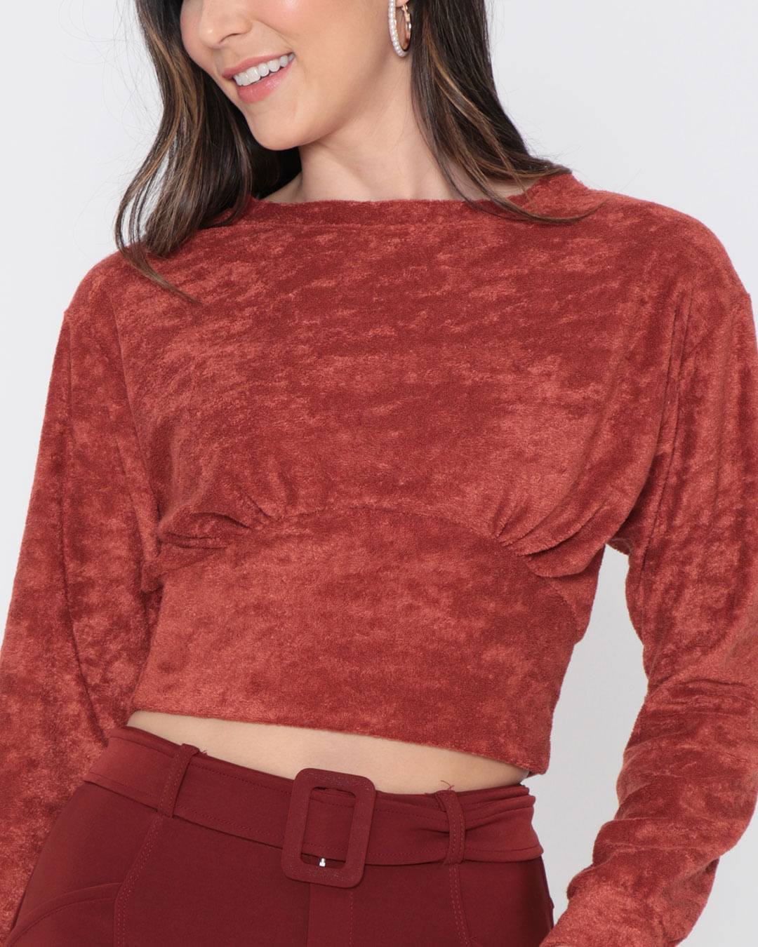 Blusa-Feminina-Cropped-Plush-Terracota